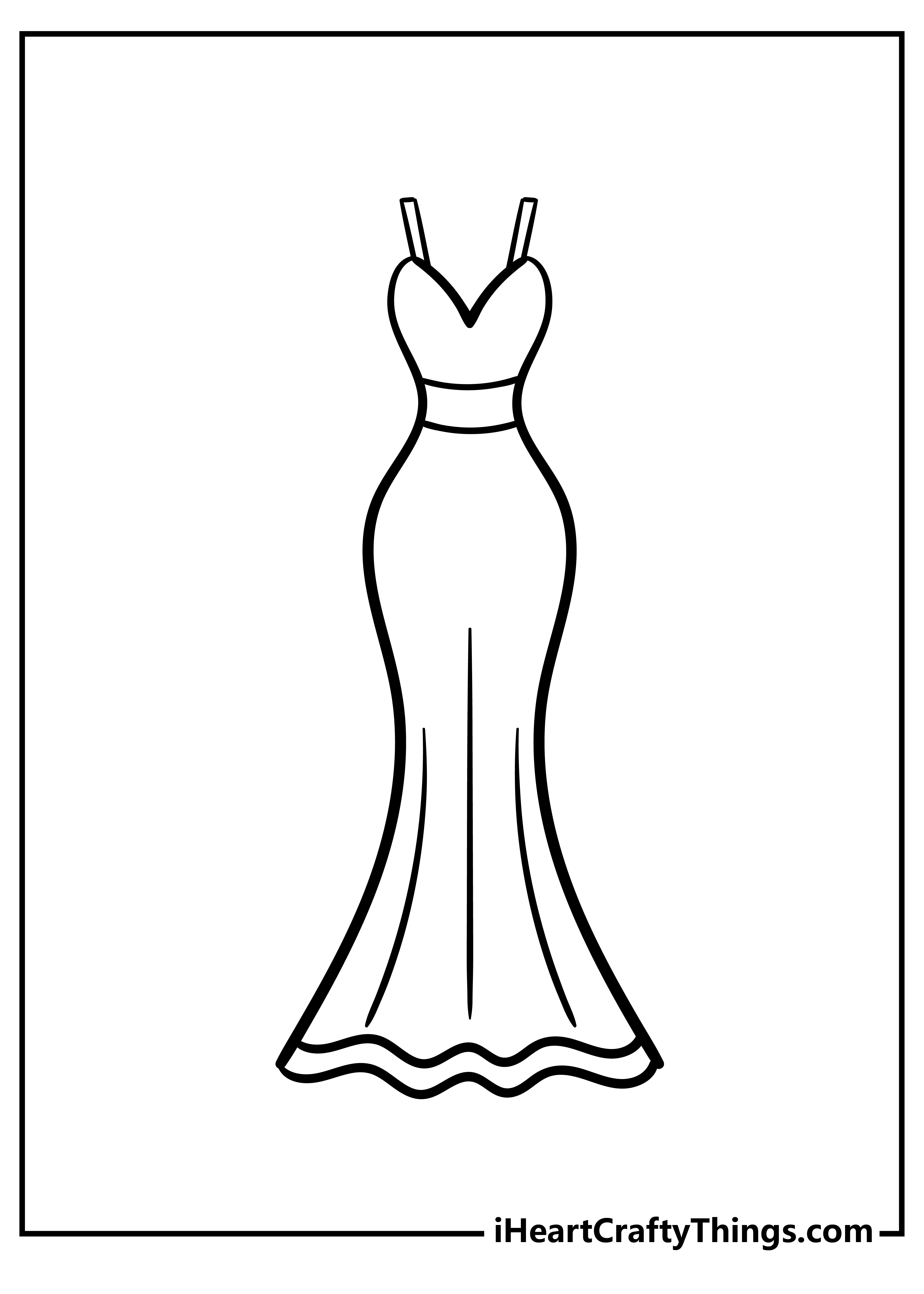 Dress coloring pages free printables