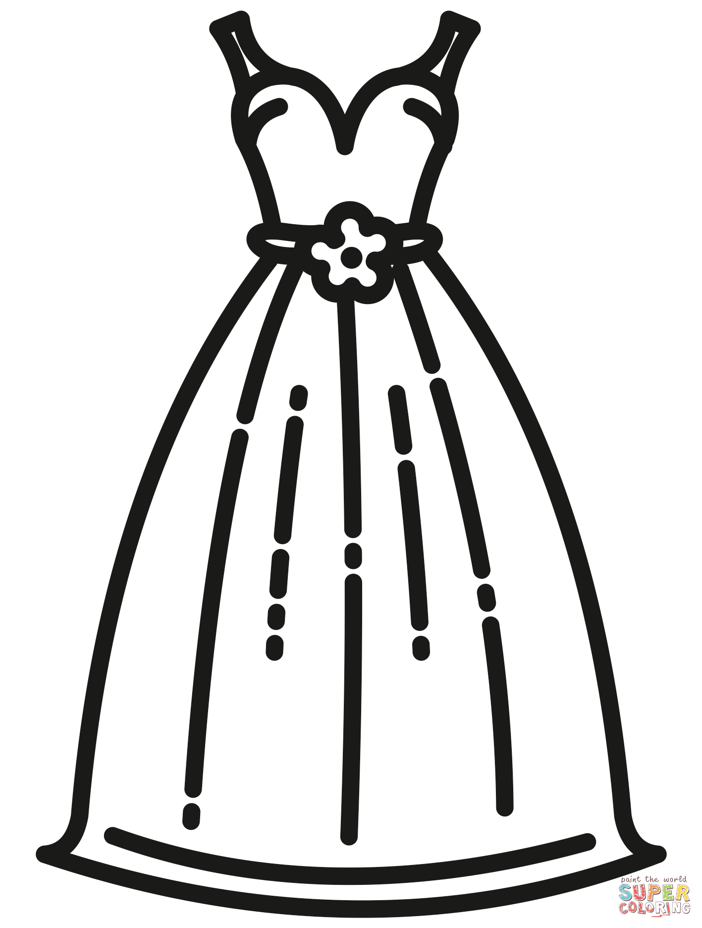 Wedding dress coloring page free printable coloring pages