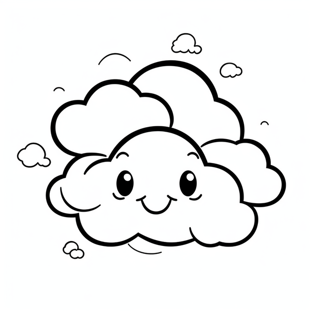 Clouds coloring pages of cloud kawaii designs outline sketch drawing vector cloud drawing kawaii drawing wing drawing png and vector with transparent background for free download