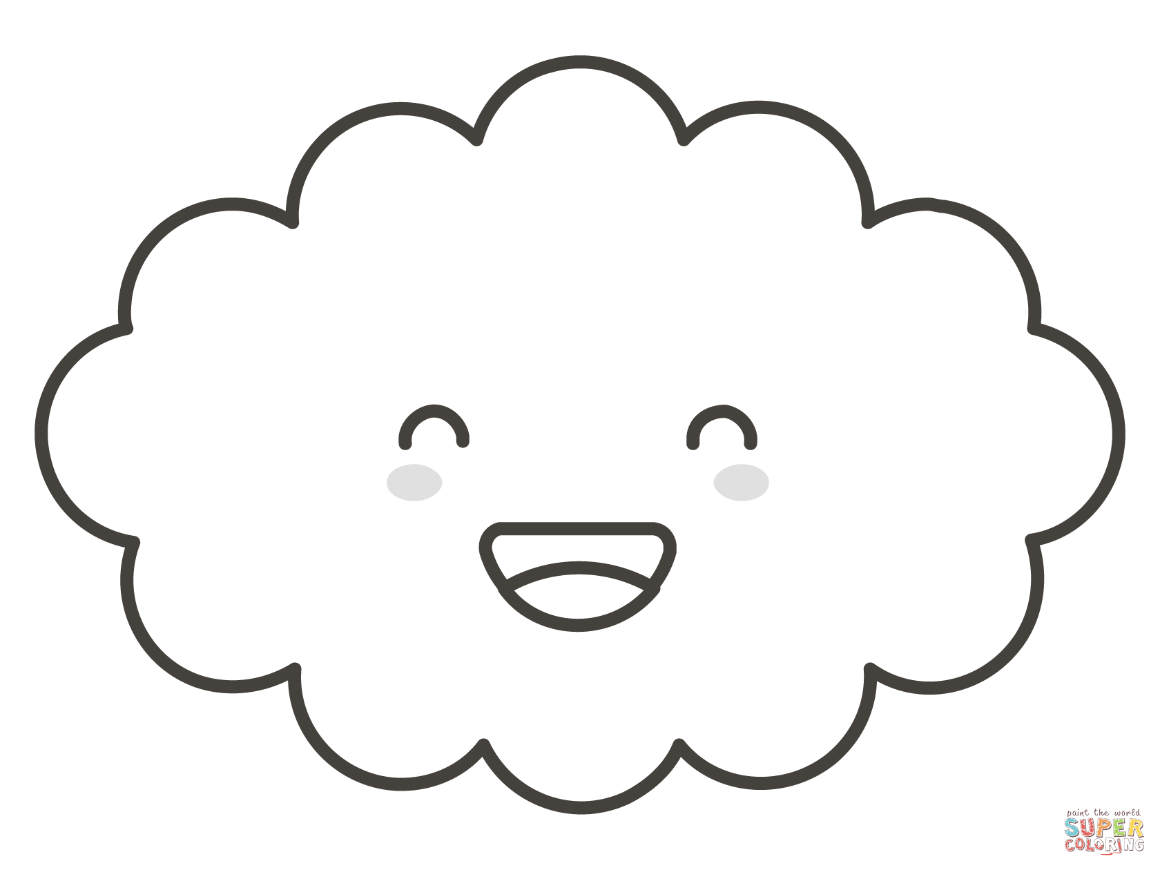 Cloud coloring page free printable coloring pages