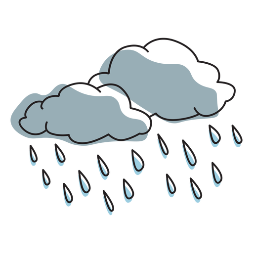 Rainy clouds color stroke png svg design for t