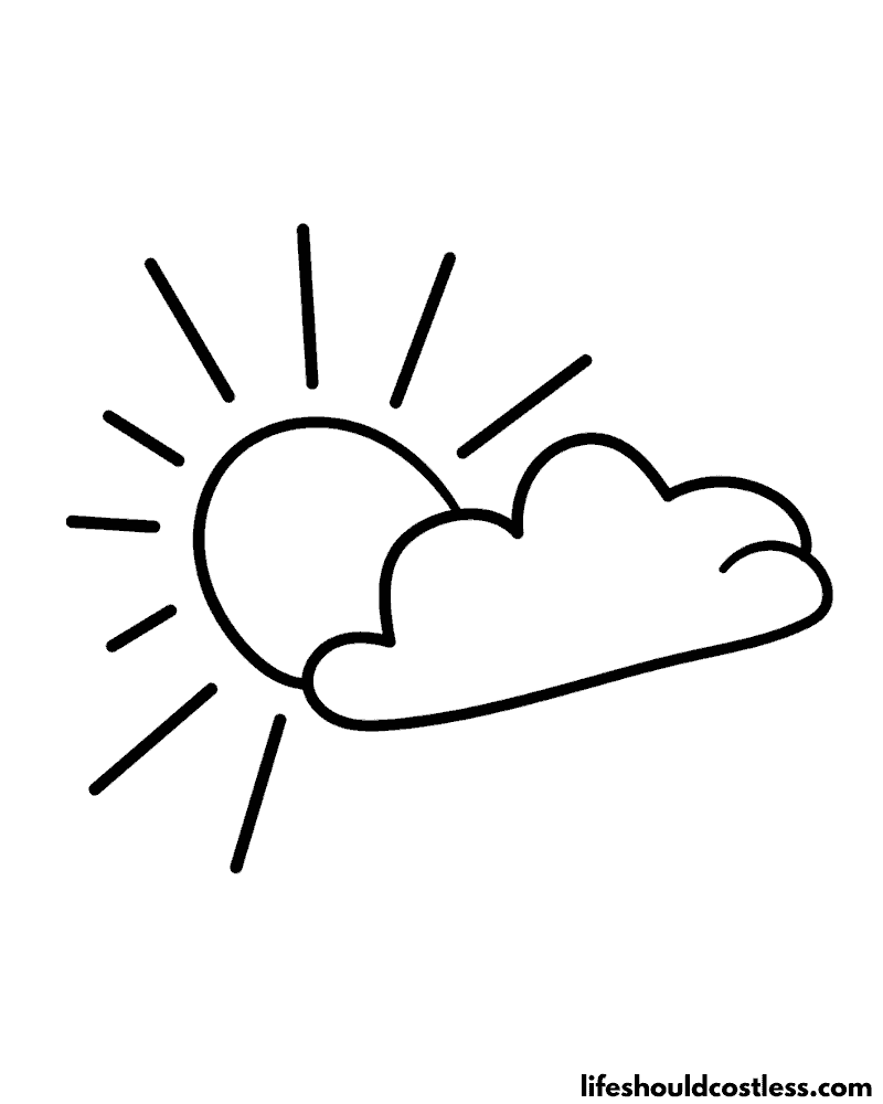 Cloud coloring pages free printable pdf templates