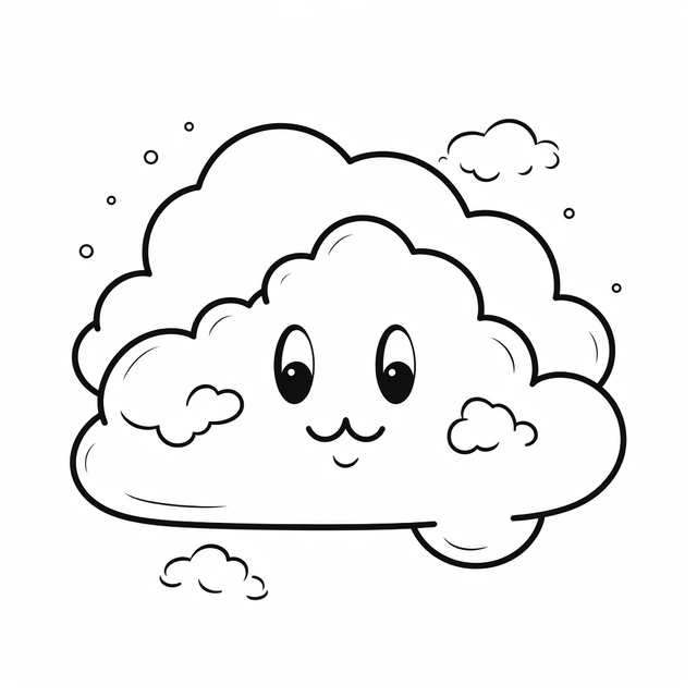 Cloud coloring page with smiling clouds on white background cloud drawing ring drawing color drawing png transparent image and clipart for free download