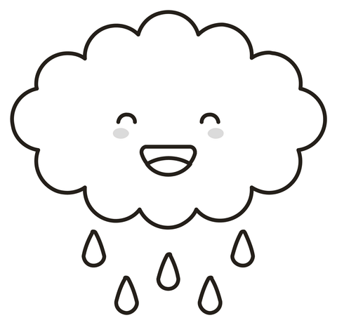 Cloud with rain coloring page free printable coloring pages