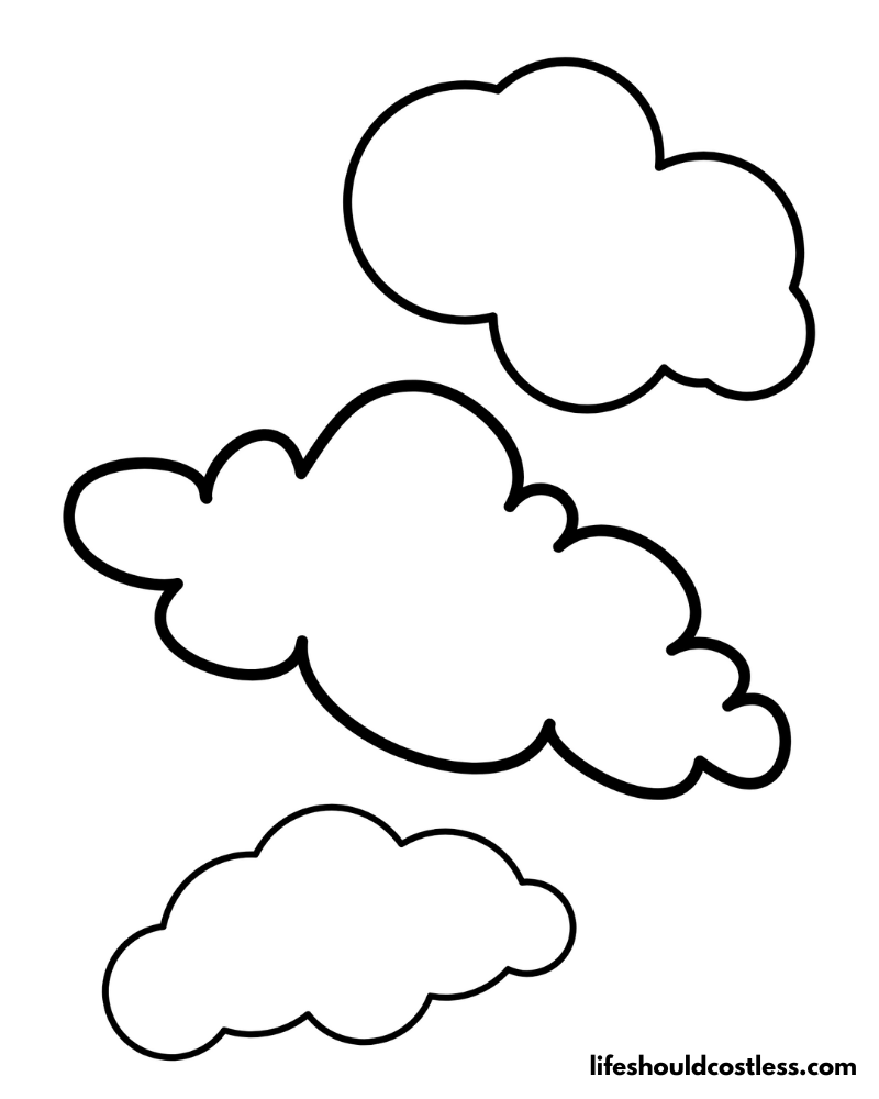 Cloud coloring pages free printable pdf templates