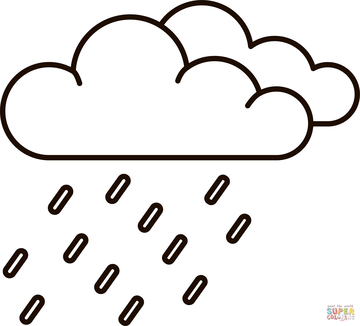 Cloud with rain coloring page free printable coloring pages