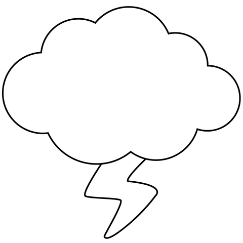 Cloud with lightning emoji coloring page free printable coloring pages