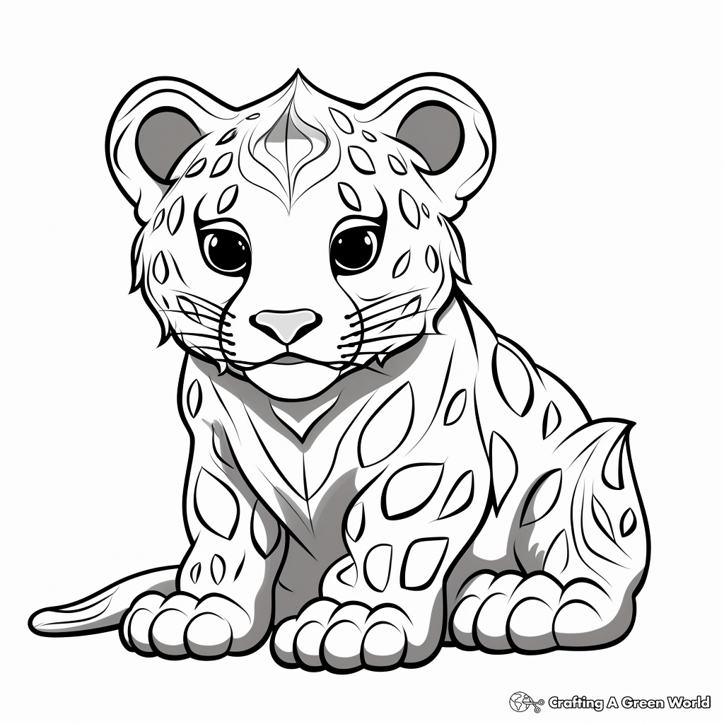 Snow leopard coloring pages