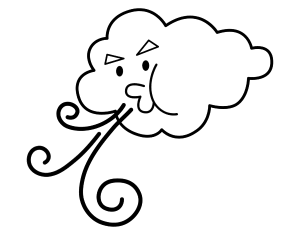 Cloud blowing coloring page