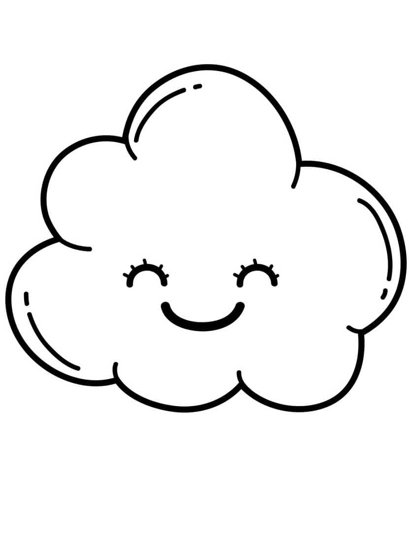 Happy cloud coloring pages clouds color