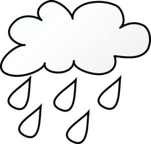 Raining cloud outlne clip art at