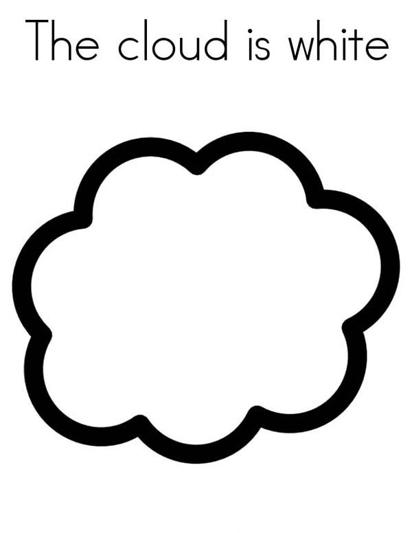 The clouds is white coloring page