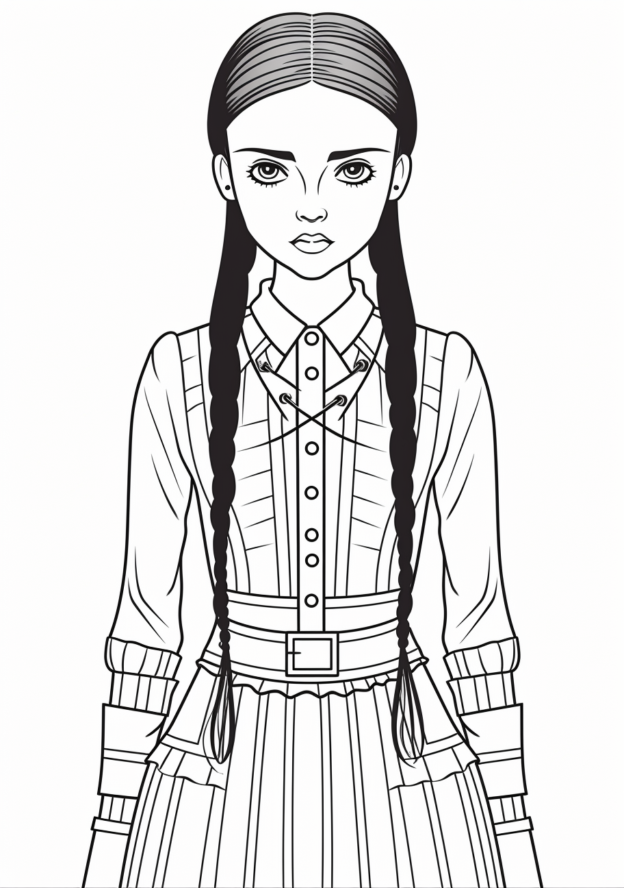 Classic wednesday addams sitting pose