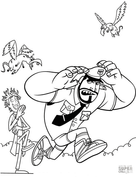 Cloudy with a chance of meatballs coloring pages printable for free download