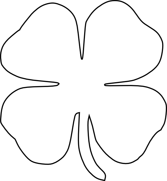 Four leaf clover vector clip art at