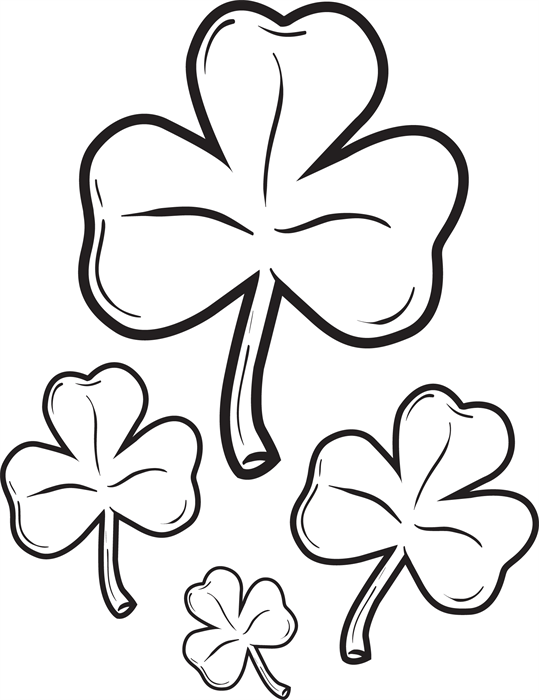 Shamrocks coloring page flower coloring pages st patricks day cards coloring pages for kids