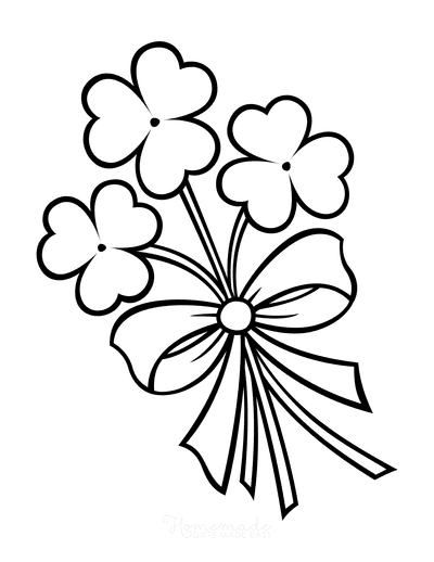 Shamrock coloring pages for kids adults free printables