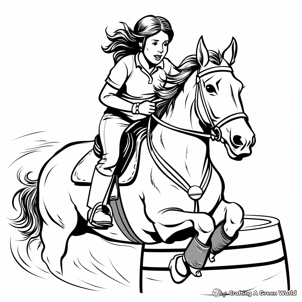 Barrel racing coloring pages