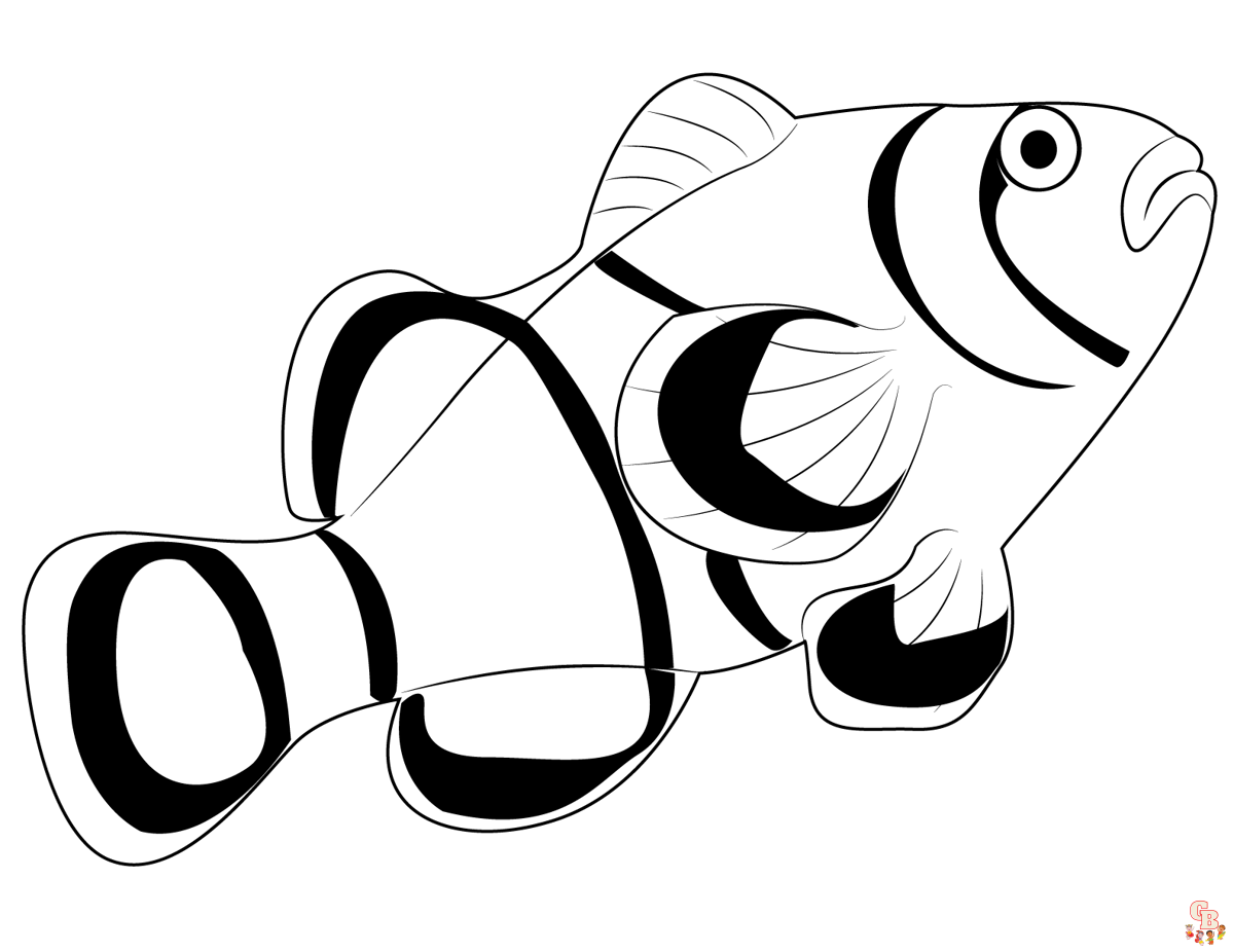 Coloring fun with clown fish coloring pages