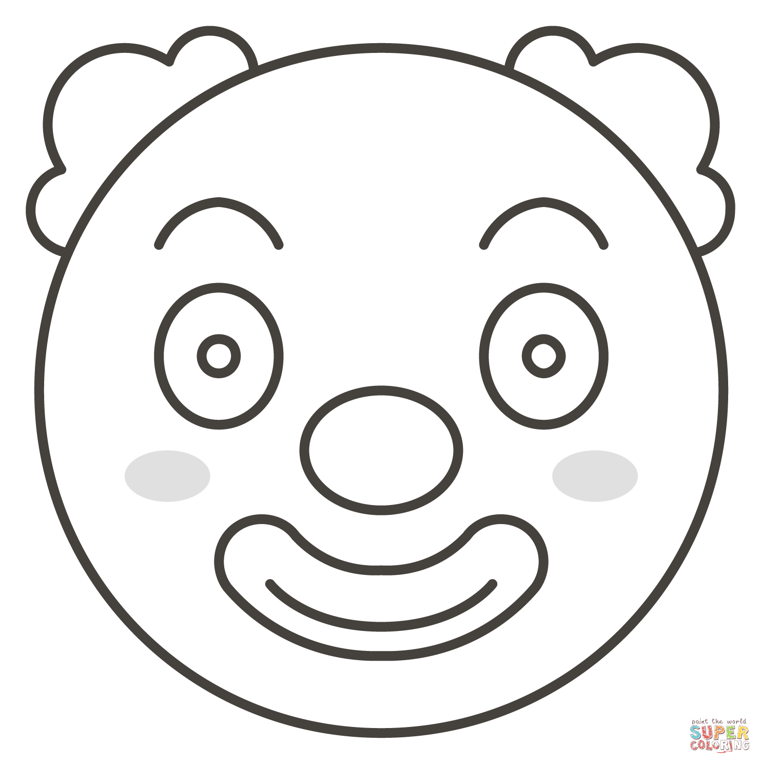 Clown face coloring page free printable coloring pages