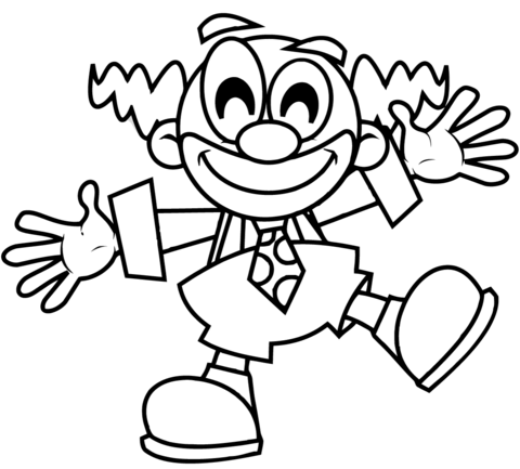 Happy clown coloring page free printable coloring pages