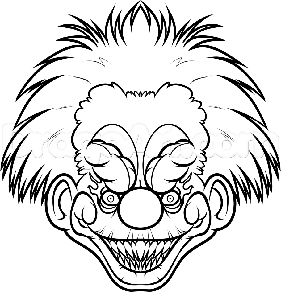 How to draw a killer klown step by step aliens sci