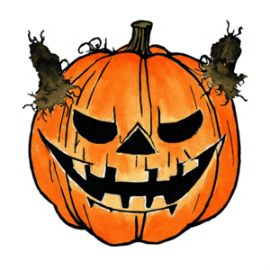 Download spooky pumpkin with teeth sticker