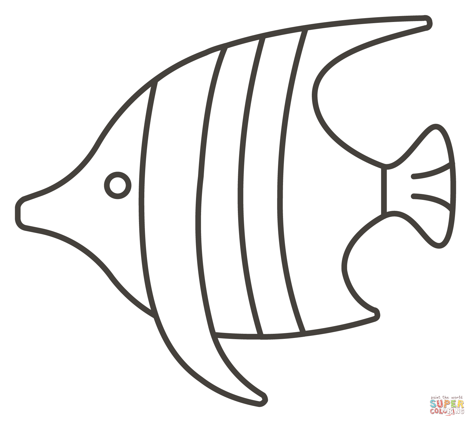 Tropical fish coloring page free printable coloring pages