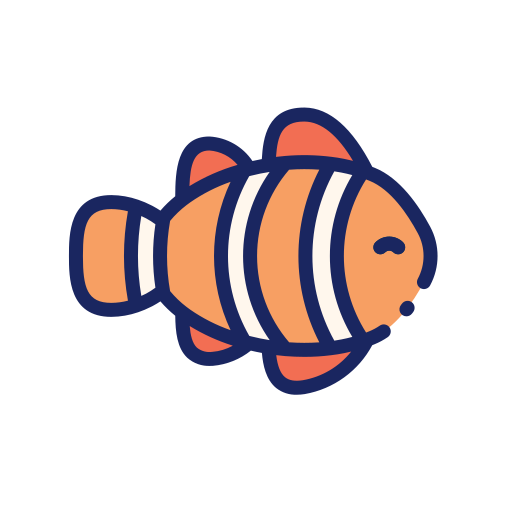 Clown fish good ware lineal color icon