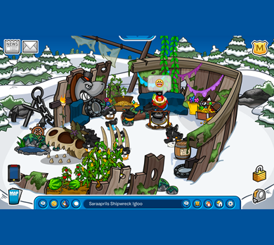 Saraapril in club penguin saraaprils shipwreck igloo wallpaper