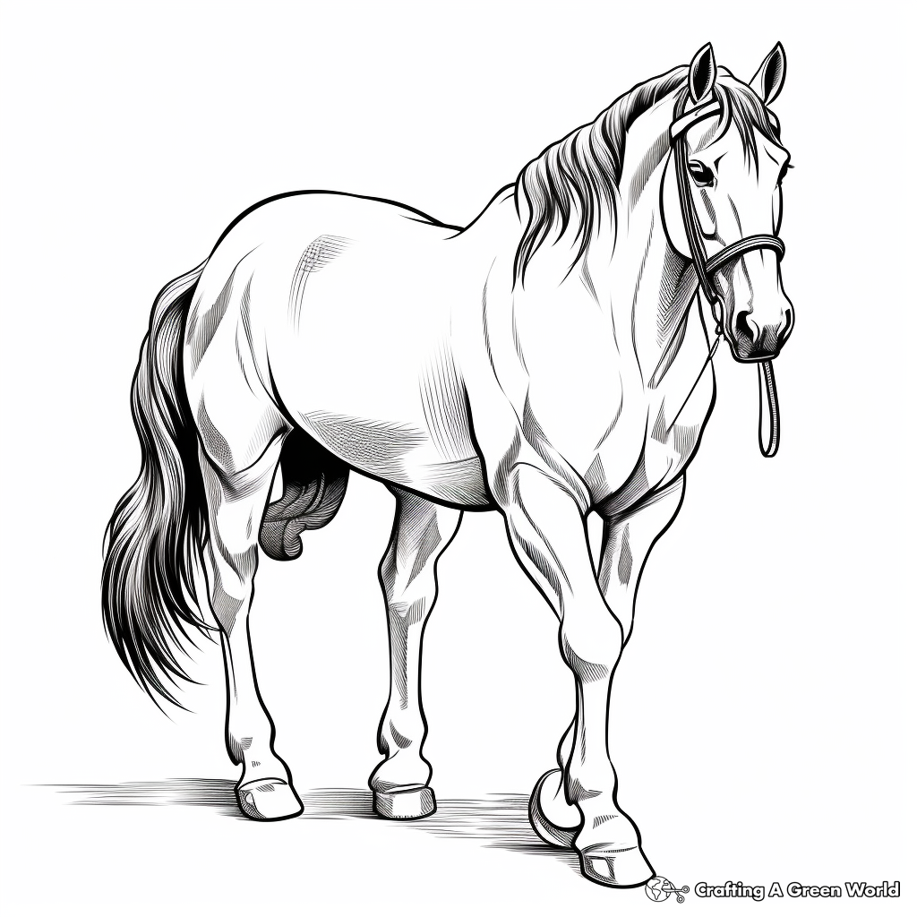 Hard horse coloring pages