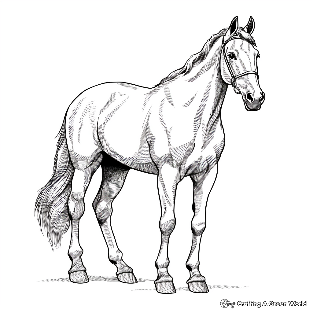 Horse realistic coloring pages