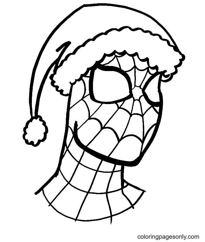 Dibujo de spiderman navidad para colorear