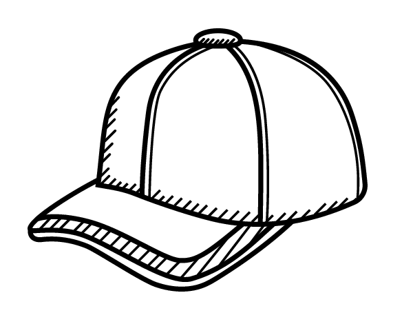 Dibujo de gorra deportiva para colorear