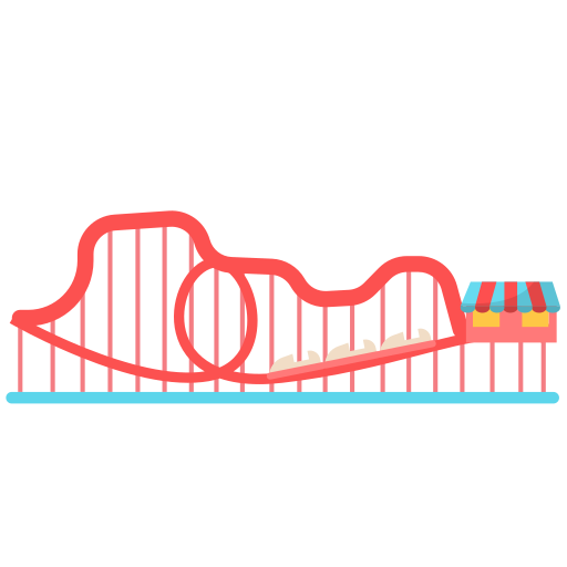 Roller coaster generic color fill icon