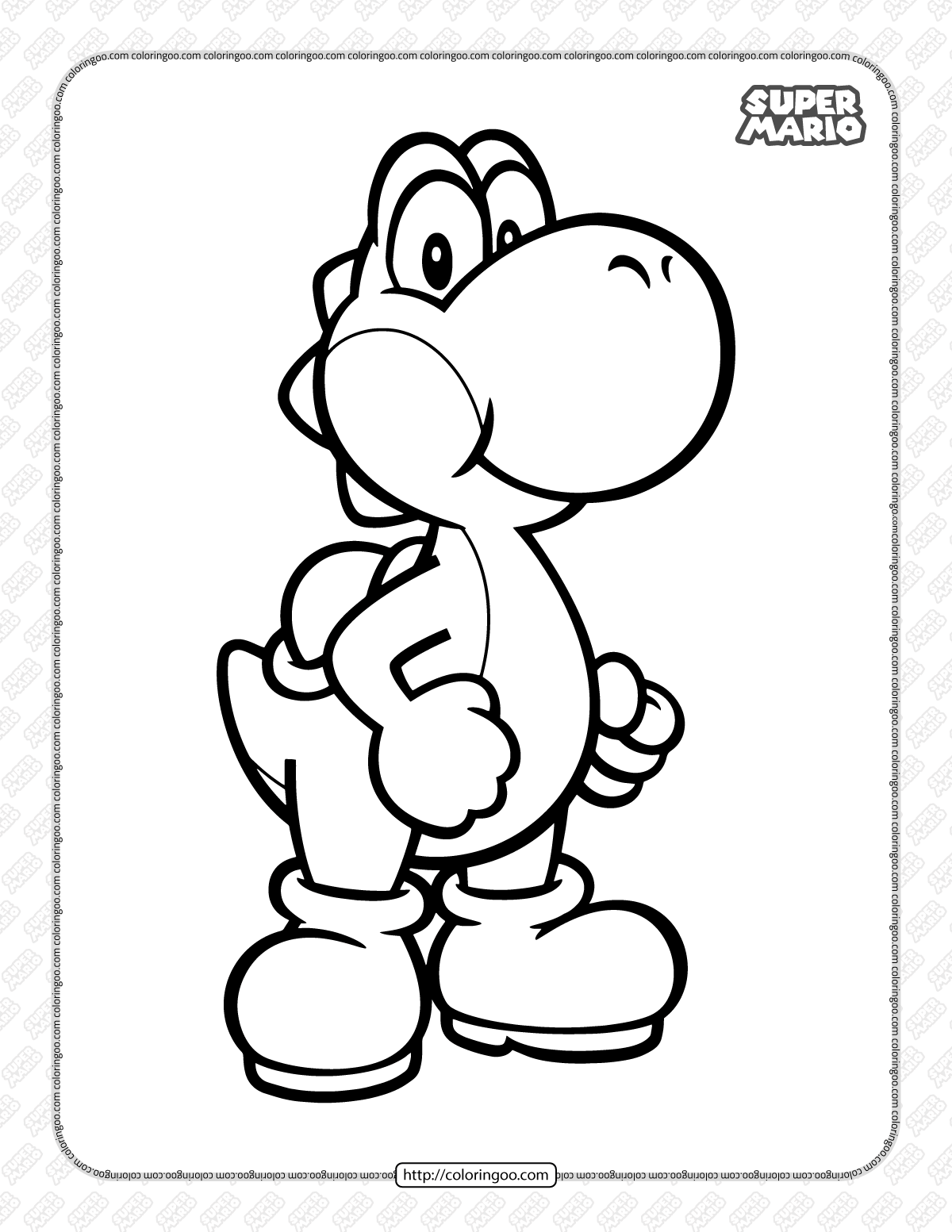 Free super mario yoshi coloring page super mario coloring pages mario yoshi mario coloring pages