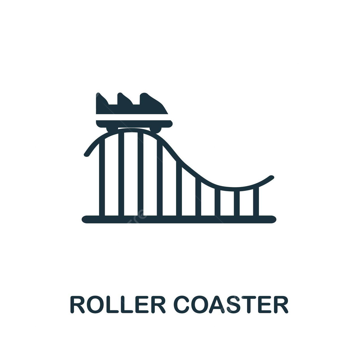 Amusement park roller coaster icon for web design vector action entertainment wte png and vector with transparent background for free download