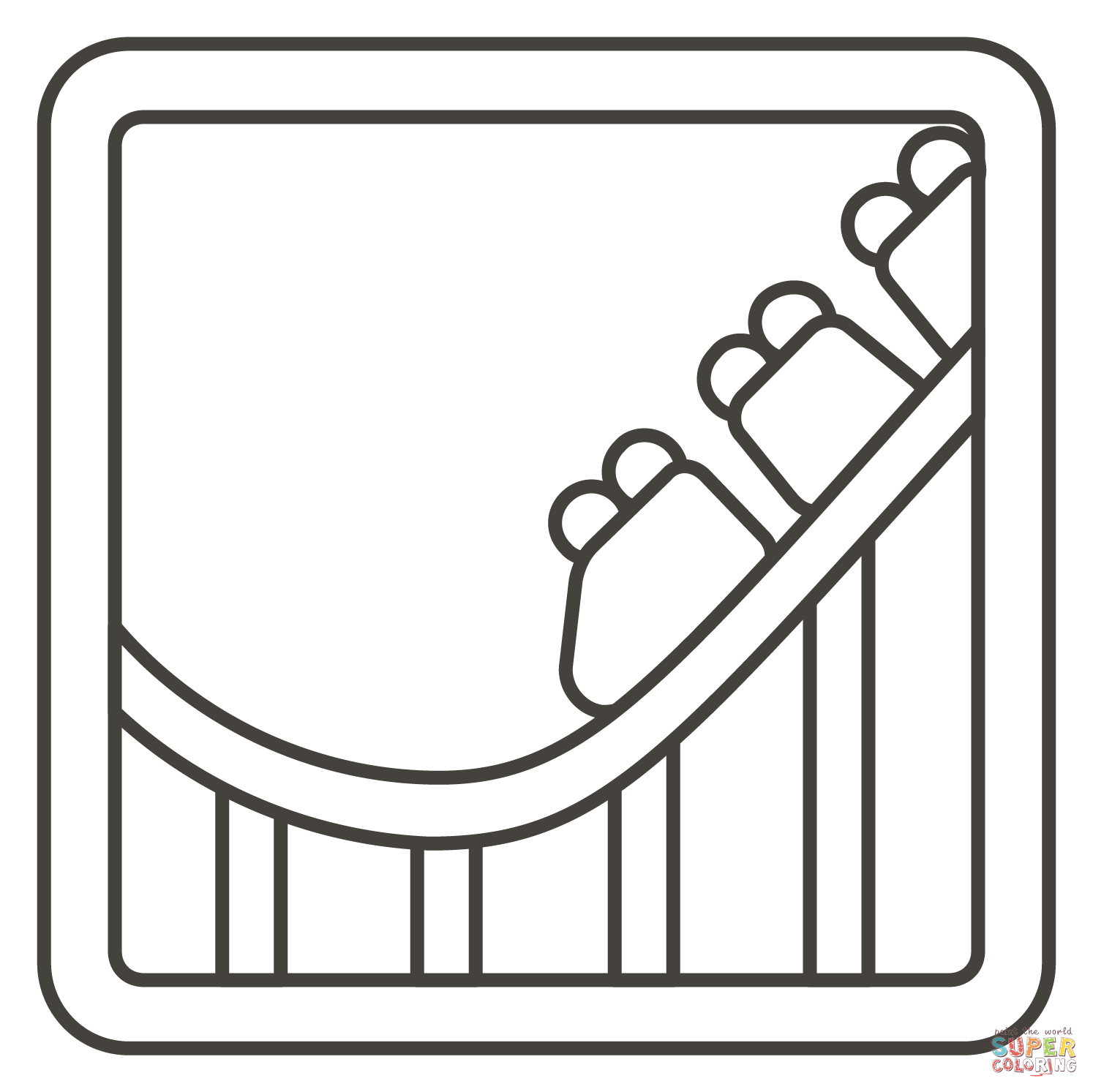 Roller coaster coloring page free printable coloring pages