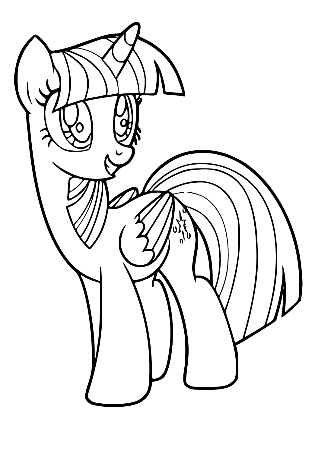Free printable twilight sparkle d coloring page sheet and picture for adults and kids girls and boys