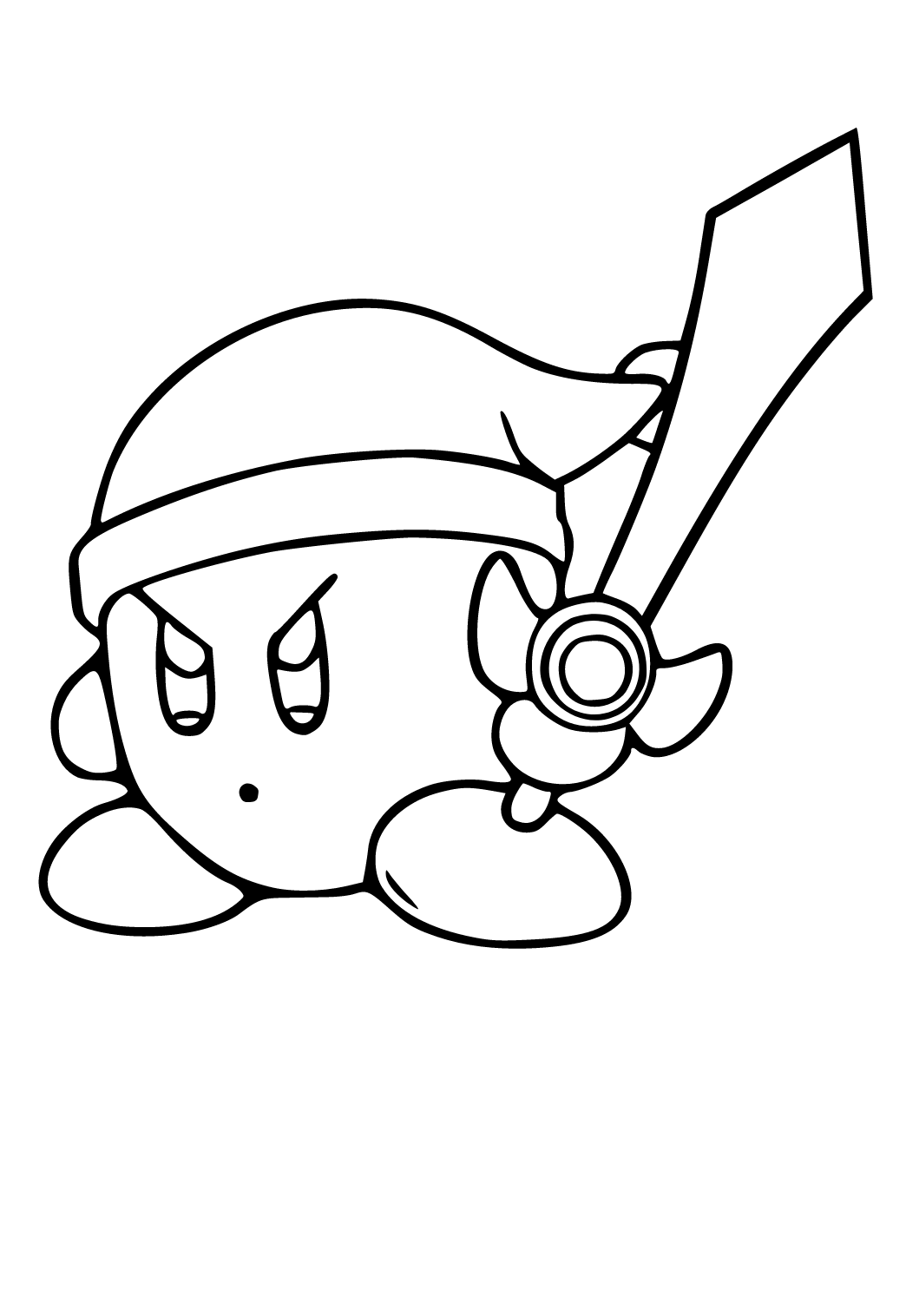 Free printable kirby warrior coloring page sheet and picture for adults and kids girls and boys