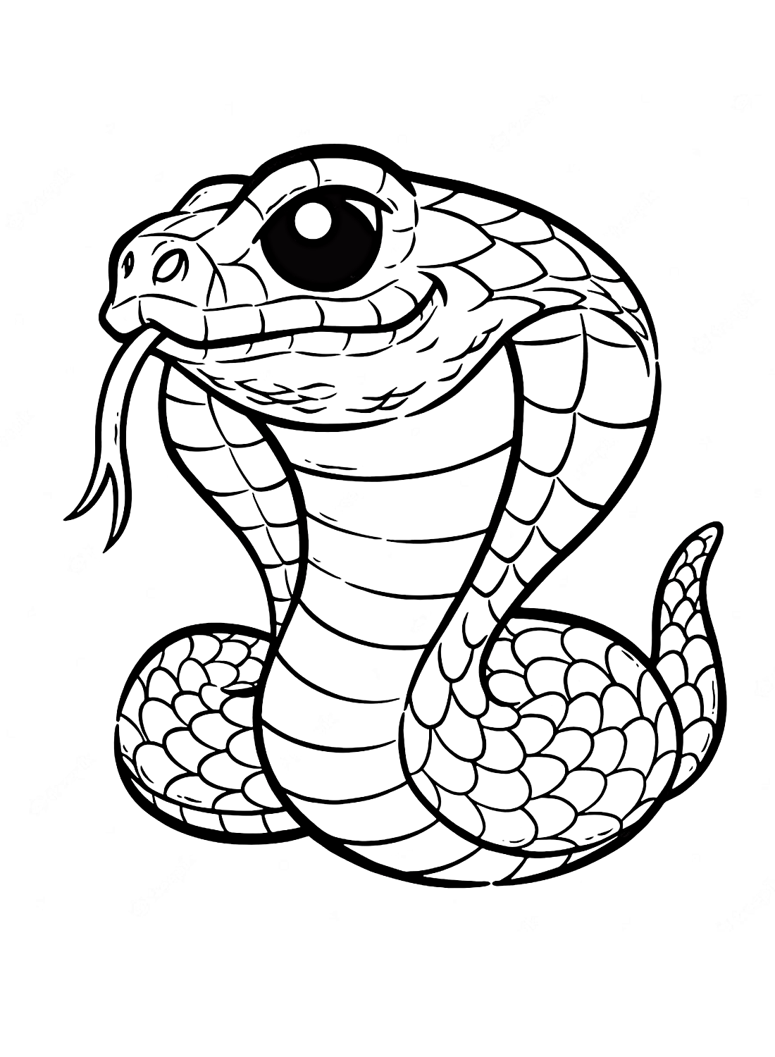 Very easy cobra coloring page