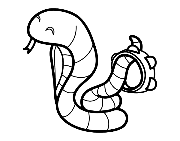 Cobra with tambourine coloring page