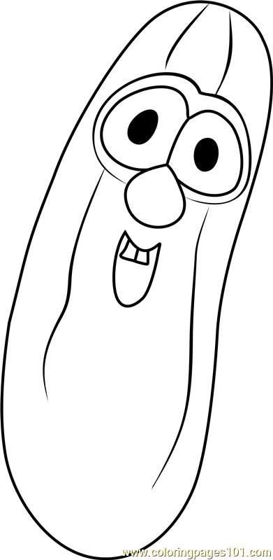 Larry the cucumber coloring page for kids