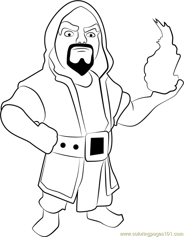 Wizard coloring page for kids