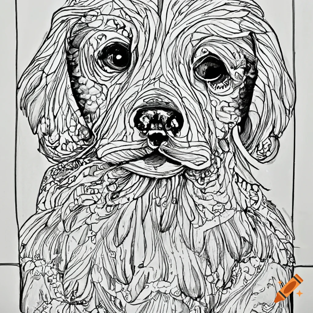 Dog coloring sketch