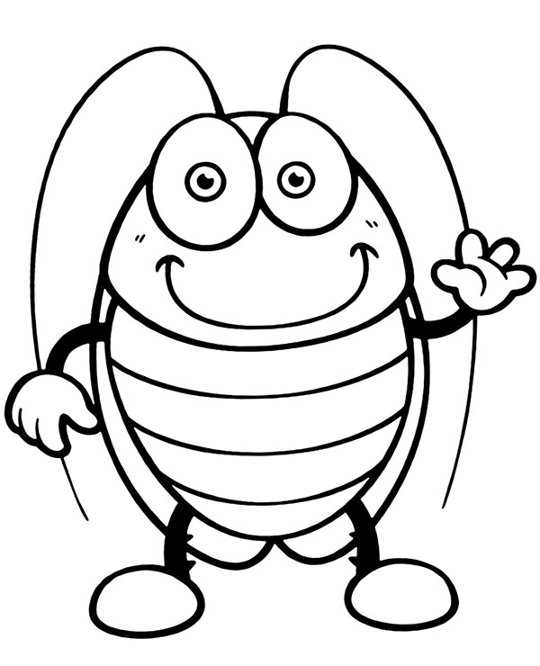 Big insect coloring sheet to print