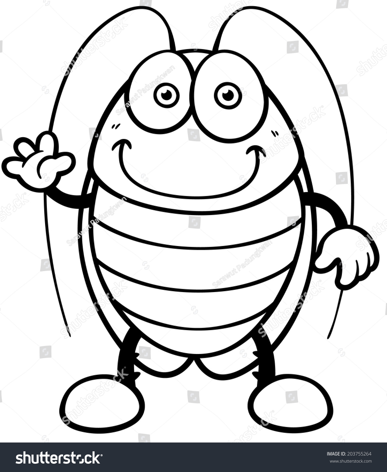 Vector illustration cartoon cockroach coloring book stock vector royalty free