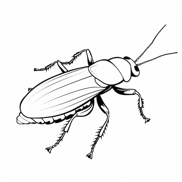 Premium ai image free cockroach coloring pages simple black and white sheets for toddlers