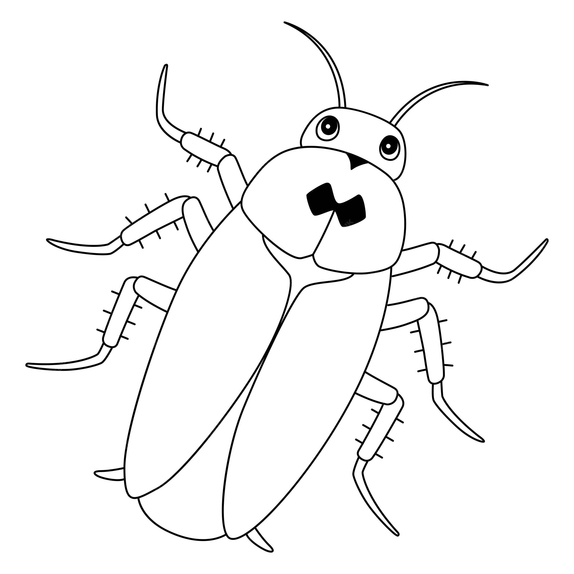 Premium vector cockroach animal isolated coloring page for kids