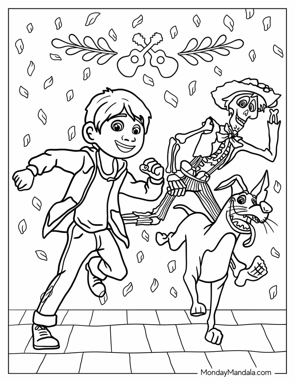 Coco coloring pages free pdf printables